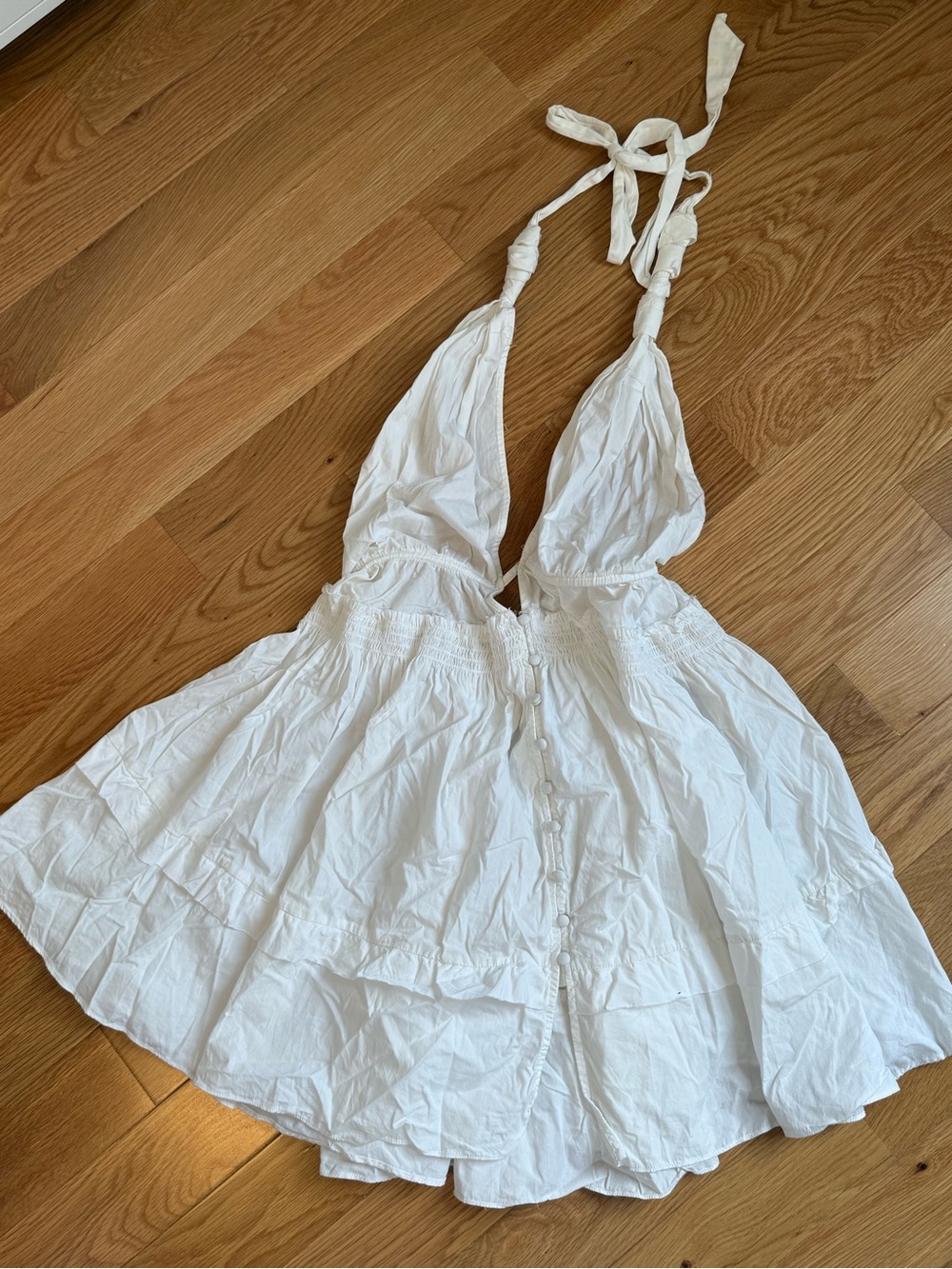 Free People White Halter Mini Dress